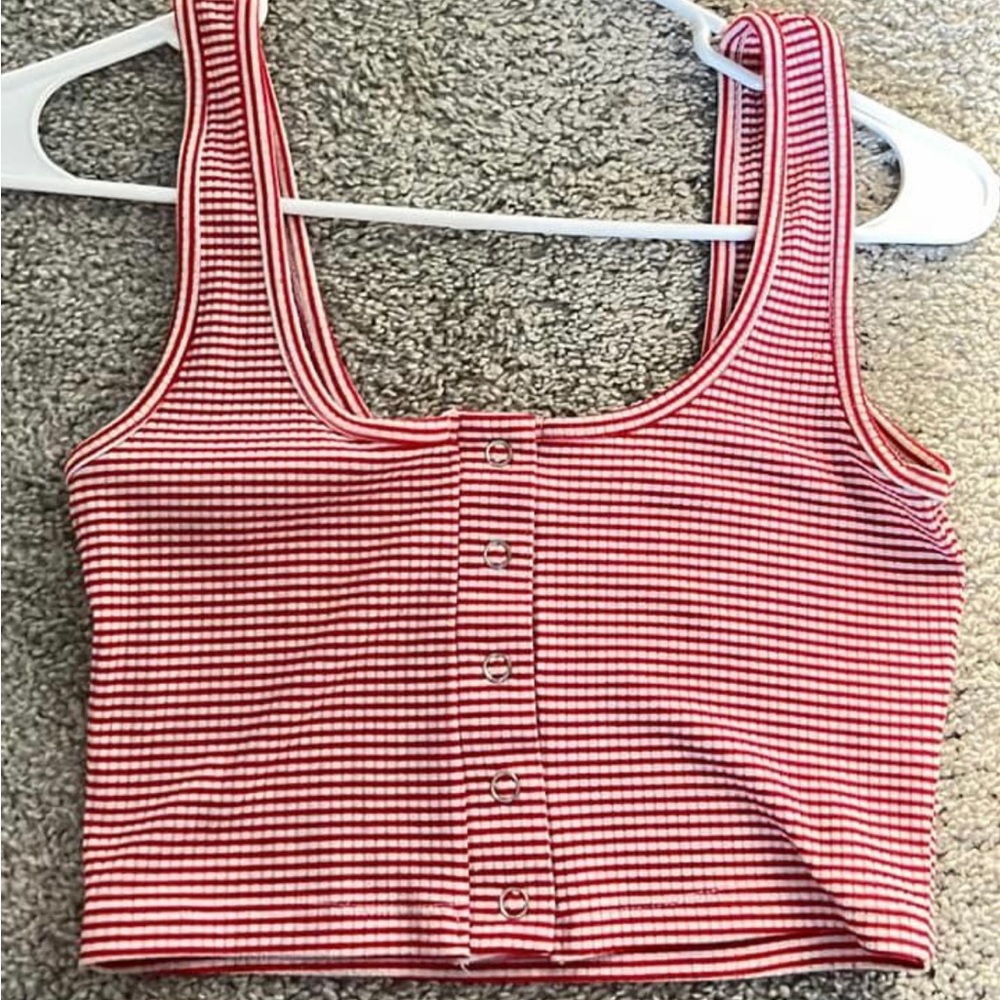 Red and white striped pacsun tank top